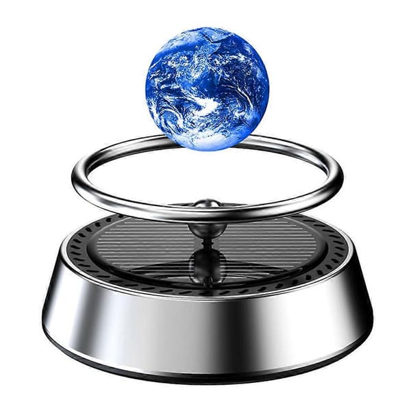 Opgraderet Roterende Planet Aromaterapi Solar Luftfrisker Hjem & Bil Interiør Silver