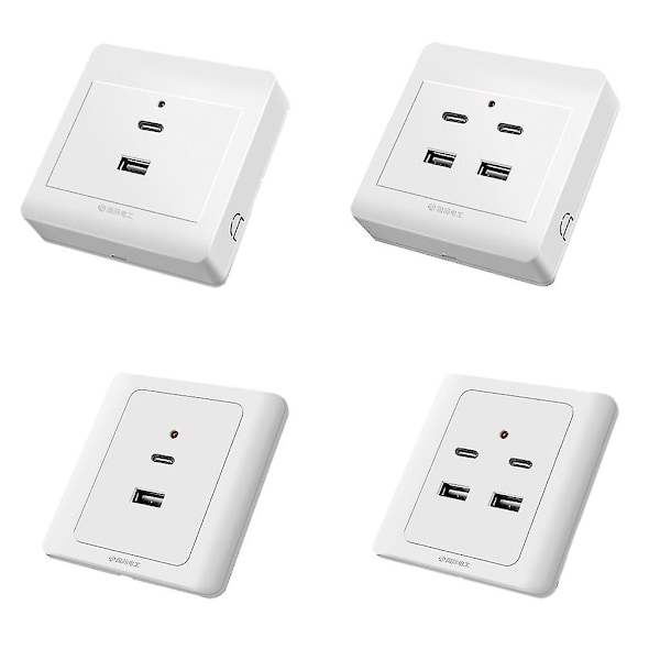 Usb-pistorasia Typec Usb Seinälaturi Pistorasia Latausvirtapistorasia Usb-porteilla - YKY416 C