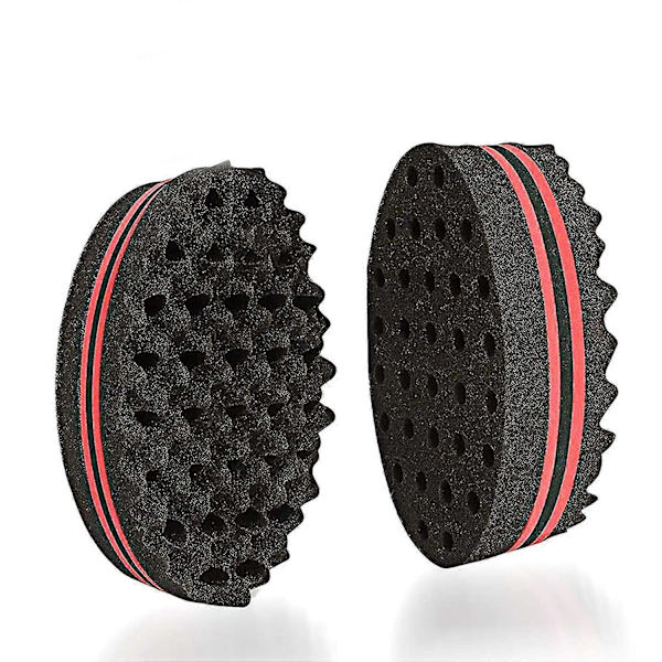 2 st Hårsvampborstar, Afro Curling Hårsvamp För Twists Och Dreads, Dubbelsidig Coils Wave Hår Twist Svampborste