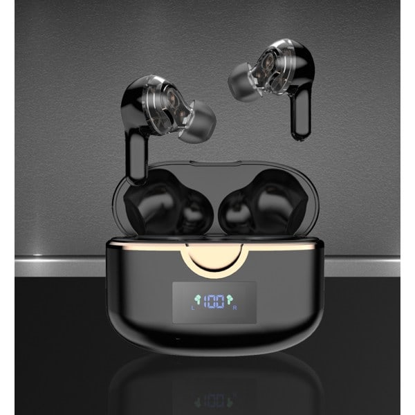 Langattomat Bluetooth 5.0 -kuulokkeet kahdella dynaamisella kaiuttimella Svart