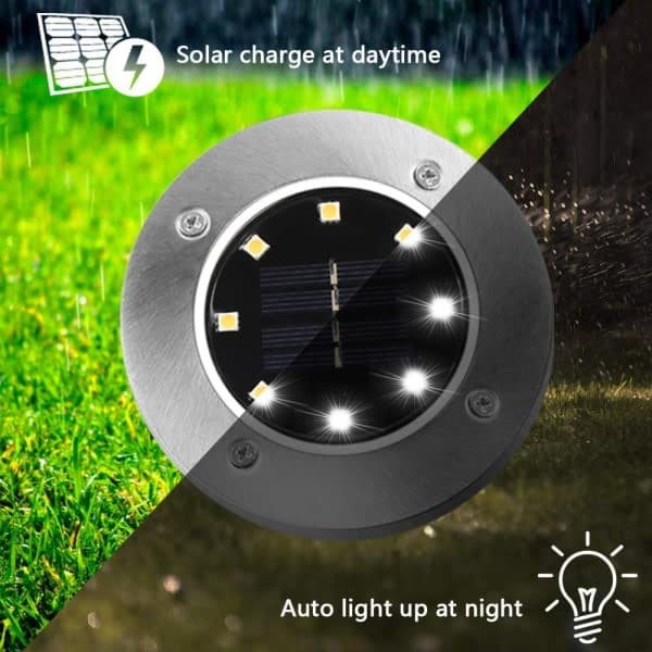 [6-pak] Solcellelamper til jorden, 8 LED Solcellelamper O