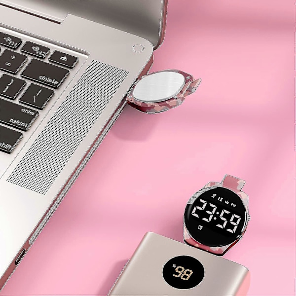 Barnklocka, Digital Klocka Kompatibel Med Pojkar Flickor, Sportklocka Med Fitness Tracker, Väckarklocka, Stoppur, Ingen App Och Vattentät, Klocka Kompatibel 24-ArmyRed