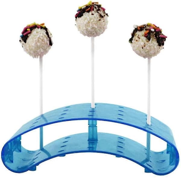 Lollipop Holder til Op Til 20 Cakepops, Transparent Display Base Hylde Blue