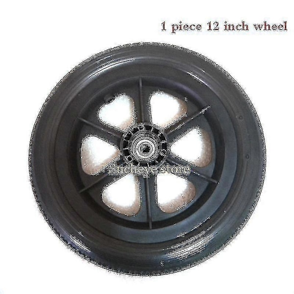 12 tuuman pyörätuolin pyörä 12 1 / 2x2 1 / 4 Pu-rengas, ilmatäyttöä ei tarvita, manuaalisen pyörätuolin takapyörä Black
