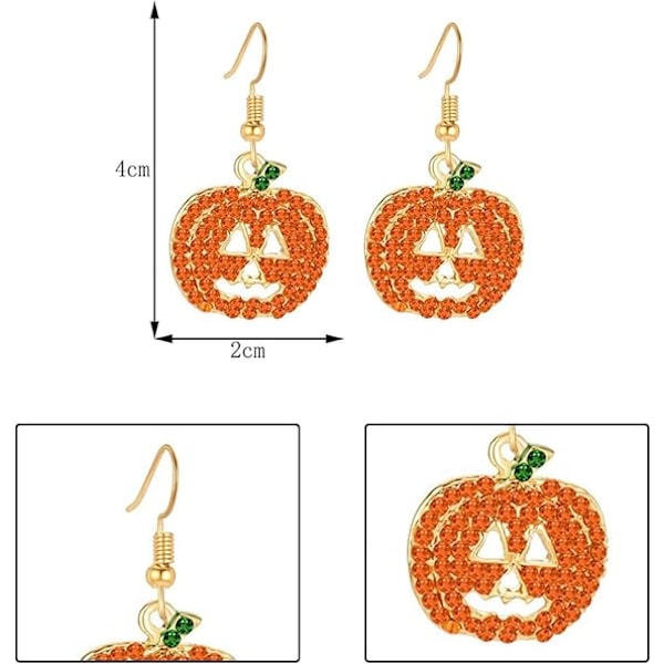 Halloween Græskar Øreringe Rhinestone Krog Hængende Øreringe Kvinder Græskar Stud Øreringe Halloween Smykker