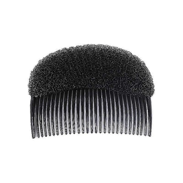 Hårkam med pannelugg, Bump It Up Volum Hårstyling Klips Bun Maker Hårinnsettingsverktøy for umiddelbar frisyre (2 stk, svart)