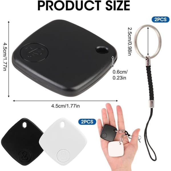 Bluetooth 4G GPS-spårare kompatibel med Apple Hitta-appen (endast iOS), 2-pack