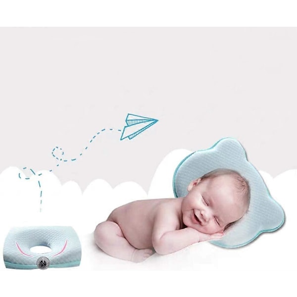 Baby Flat Head Pillow Baby Hodeformingspute - Babypute 3D Memory Foam Pute Flat Head