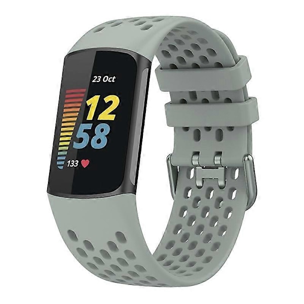 Blød Silikone Sports Udskiftningsurrem med Åndbare Huller til Fitbit Charge 6/5 Multicolor Style D