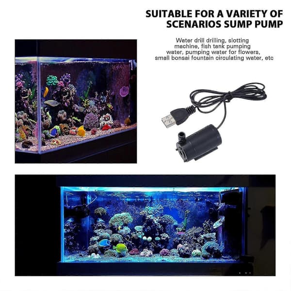 USB Lågspänning Liten Vattenpump Mångsidig Mikro Mini Dränkbar Pump Black