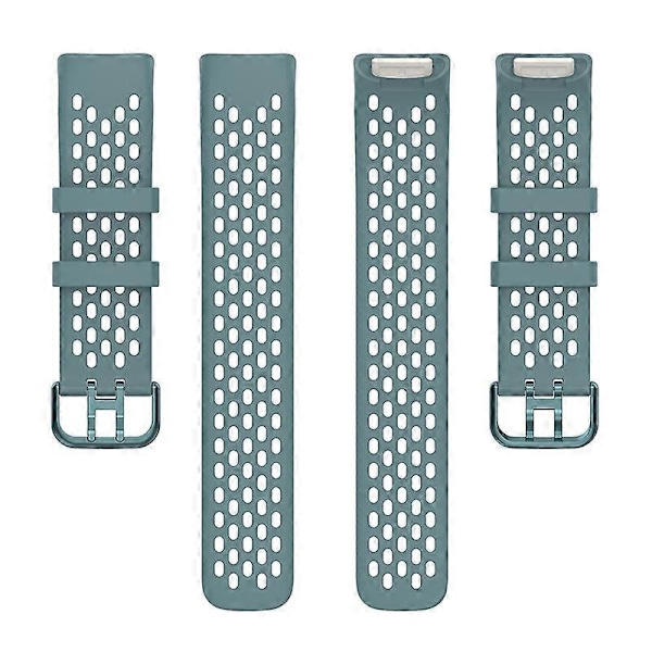 Blød silikone sportsudskiftningsurrem med åndbare huller til Fitbit Charge 6/5 Multicolor Style E