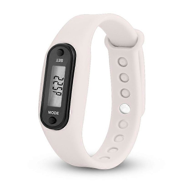 LCD Armbandsur Stegräknare Sport Steg Distans Kaloriräknare Armband white