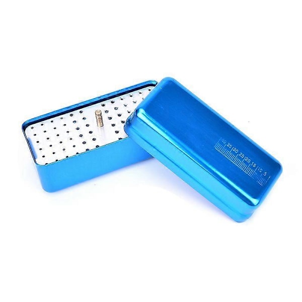 1 st 72 Håls Autoklav Sterilisator Fodral Dental Aluminium Endo Filar Hållare Box Blue