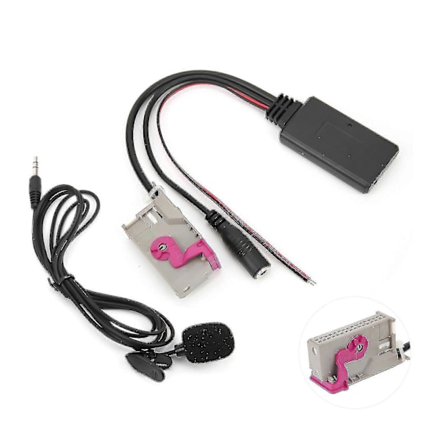 Bluetooth 5.0 Aux Kabel Adapter med Mikrofon Erstatning for A3 A4 A6 A8 Tt R8 Rns-e Hovedenhet