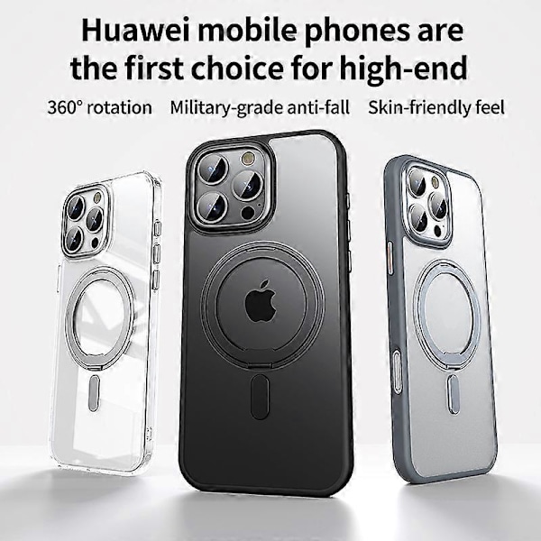 iPhone 16 Pro -kotelo, yhteensopiva MagSafe-jalustan kanssa, hybridipuhelinkuori Grey