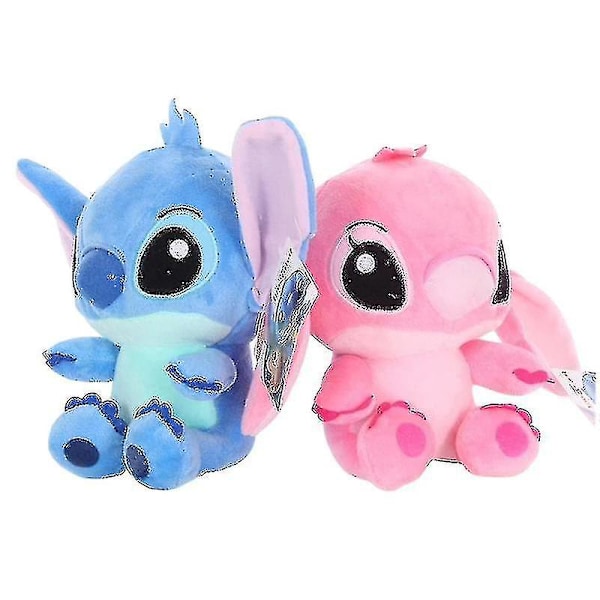 Lilo & Stitch Par-Plushleker Anime Tegneserie Fyllte Dukker Jente Barn Bursdagsgave 20cm Pink