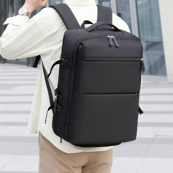 Kabine Rejse Rygsæk 40x20x25, Stor Kapacitet, Unisex, Minimalistisk Stil, Vandtæt, Til Skole og Rejse Green