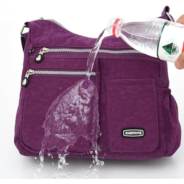 Suuri naisten crossbody-laukku, muodikas vedenpitävä nailoninen olkalaukku, rento monitoimitaskuinen crossbody-laukku Apricot