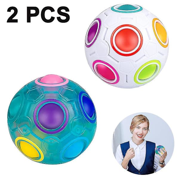2 kpl Magic Rainbow Balls Magic Cube palapallossa Hehkuväri Match Puzzle Cube Aivoharjoittelu