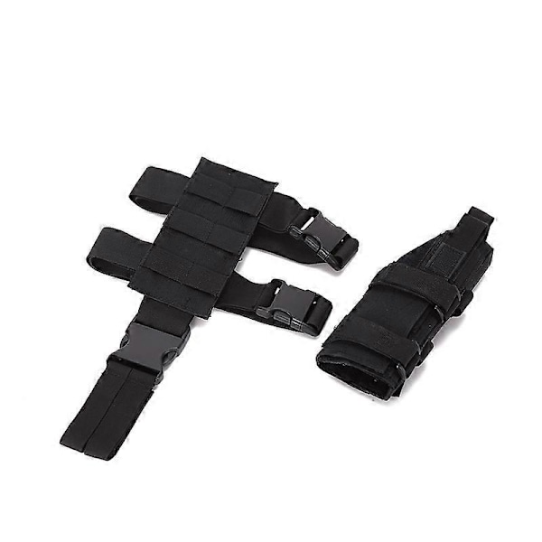 Taktisk Molle Benplattform Pistolhölster Universell Nylon Benpanel Vapenhölster Ficka Snabbkoppling Jakttillbehör black set