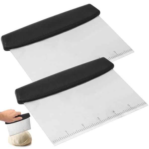 Deigkutter i rustfritt stål med gradering - 16x12,2 cm - Sett med 2 for bakeri - Bakeutstyr