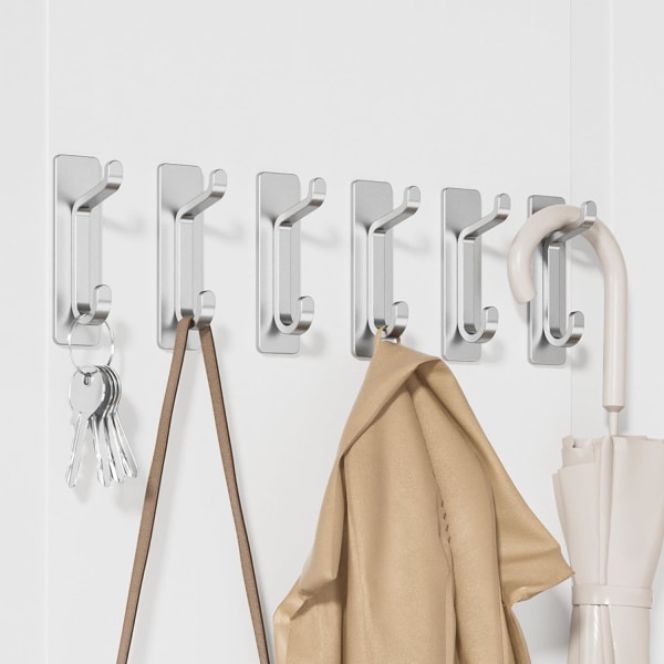 Self Adhesive Hooks Sticky Hooks Extra Strong, Metal Stainless Heavy Duty Stick on Wall Door, for Towel Coat Hat Purse