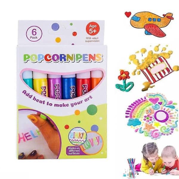 Popcornpenna, 3D Magisk Ritpenna 6pcs