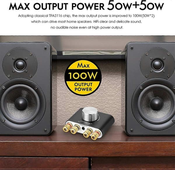 2025 Nyeste Nobsound Mini Bluetooth 5.0 Effektforsterker, Stereo Hi-Fi Digital
