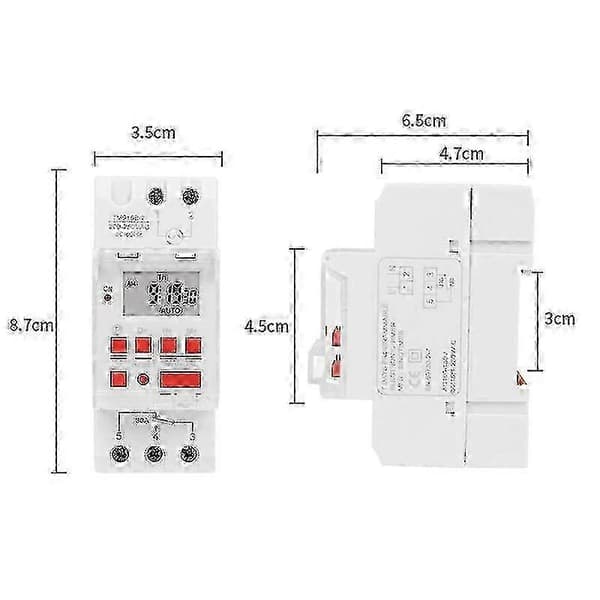 TM919B 220V 30A Automatisk Digital Timer Switch DIN-skena för Energibesparing