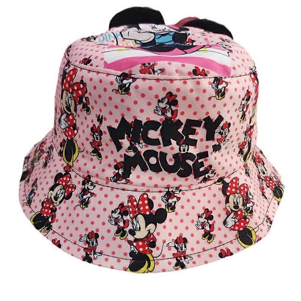 Lasten poikien ja tyttöjen kääntökorkki Mickey Minnie Mouse -kuviolla, kalastajamalli, beanie, aurinkokorkki B