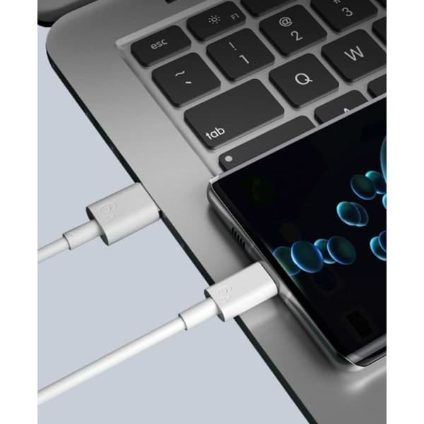 66W 6A Superrask USB-C Ladekabel Hvit 1 m Hvit 1 m