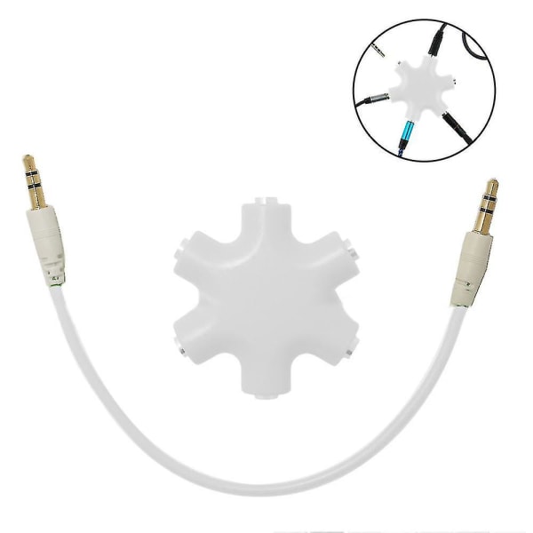 Multi Headphone Audio Splitter Connector Multi Hodetelefon Splitter, 3,5 mm Audio Stereo Spli