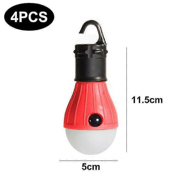 Camping Tältlykta Glödlampa Campingutrustning För Camping Vandring Backpacking red