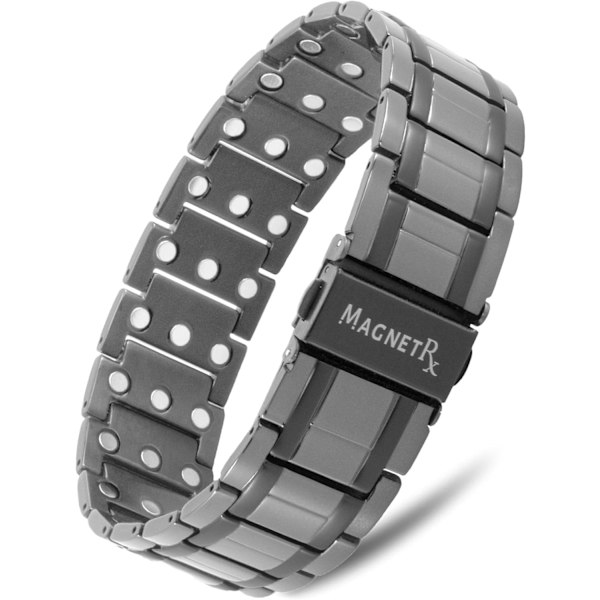 1 STK Styrka Titan Magnetiskt Armband – Magnetiska Armband för Män – Premium Vikbart Spänne och Justerbar Längd Gunmetal