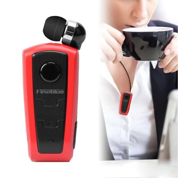 1 st Fineblue F910 Trådlös Hörlur Mini Vibrationspåminnelse ABS Bluetooth 4.0 Infällbart Praktiskt Headset för Löpning Black