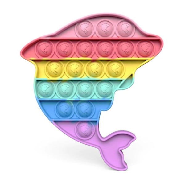 Stuff Certified® Pop It - Fidget Anti Stress Leksak Bubbla Leksak Silikon Delfin Regnbåge