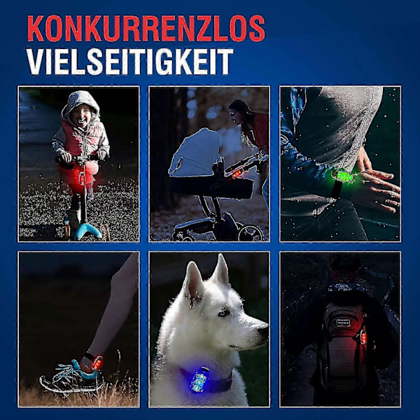 2 stk. LED Blinkende Lys, Sikkerhedslys til Skoletaske Cykellygte, Løbelys til Jogger Natarbejde Orange