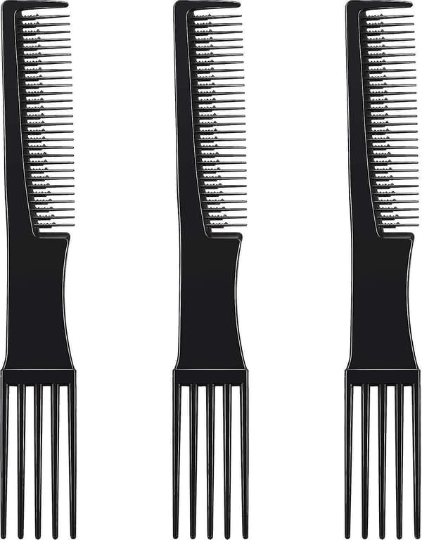 3 pakkausta Lift Combs Fork Combs Prong Combs Double End Rake Combs Styling Combs Black