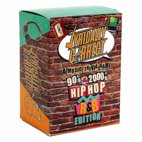 Lyrically Correct 90'er og 2000'er Hip Hop og R B Musik Trivia Kortspil Multi-generationelle Familiesammenkomster Spil Gaver