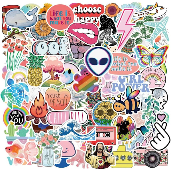 100Pcs Sticker Pack,Nature Time Cute Cartoon Stickers Graffiti DIY Waterproof Phone Laptop Luggage Suitcase for Kid/Adults Toy Sticker