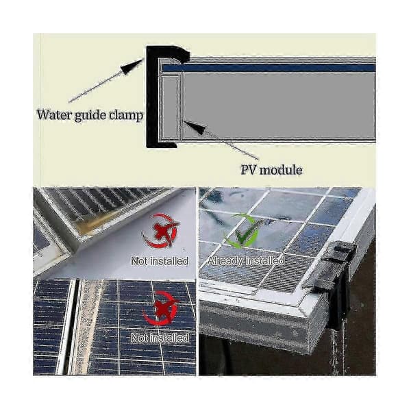 16 st 35 mm solpanel vattenavledningsklämmor, PV-modulklämmor dränerar fotovoltaisk panel vattenavlopp Cl