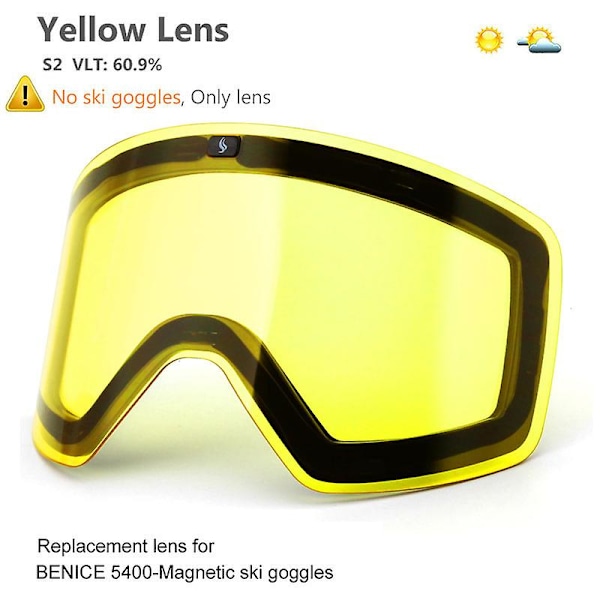 Hiihtolasit magneettisella kaksikerroksisella polarisoidulla linssillä, lasketteluun, huurtumista estävät, UV400-suojaavat lumilautailulasit miehille ja naisille, hiihtolasit Yellow lens