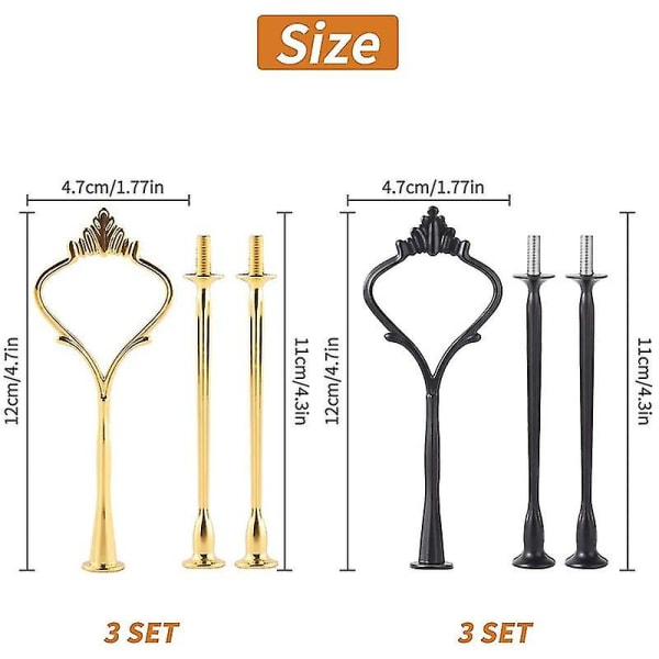 6 Sett Lagdelt Skuff Hardware For Kake Stativ Mold Crown 3 Lag Kake Stativ Beslag Hardware Holder For