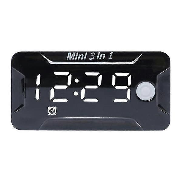 Vattentät Digital Klocka & Termometer & Voltmätare Motorcykel White