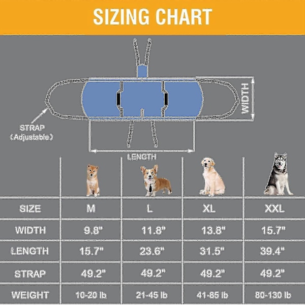 Hundebæresele, Emergency Backpack Pet Legs Support & Rehabilitation Hund (sort) Løfte Sele Til Negleklipning, Hundebærer XL