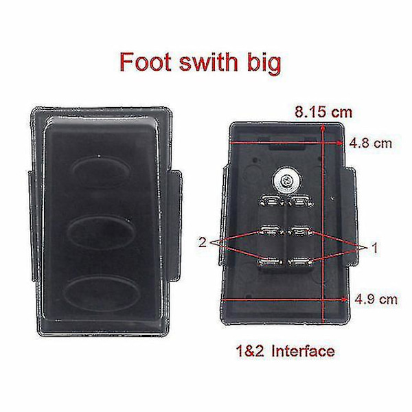 Elektrisk bryter for barnebil, fremover stopp tilbake joystick for barnebil, fotpedal gassbryter RC bil strømbryter Big foot switch