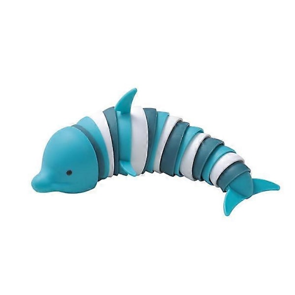 3D Artikulerede Stræk Delfin Stressbold Håndlegetøj blue style 3