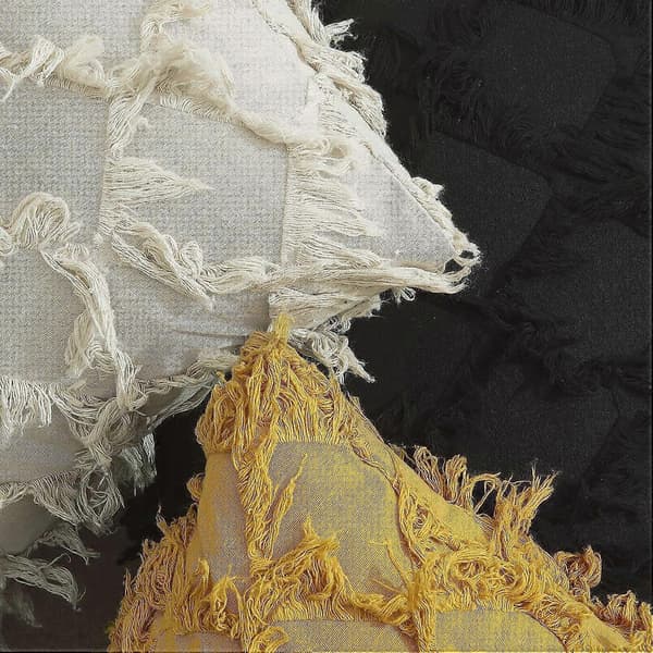Wekity Senapsgul Dekorativa Kuddfodral 45 x 45 cm 2-pack Boho Prydnadskuddfodral för Soffa och Bäddsoffa, 100% Bomull