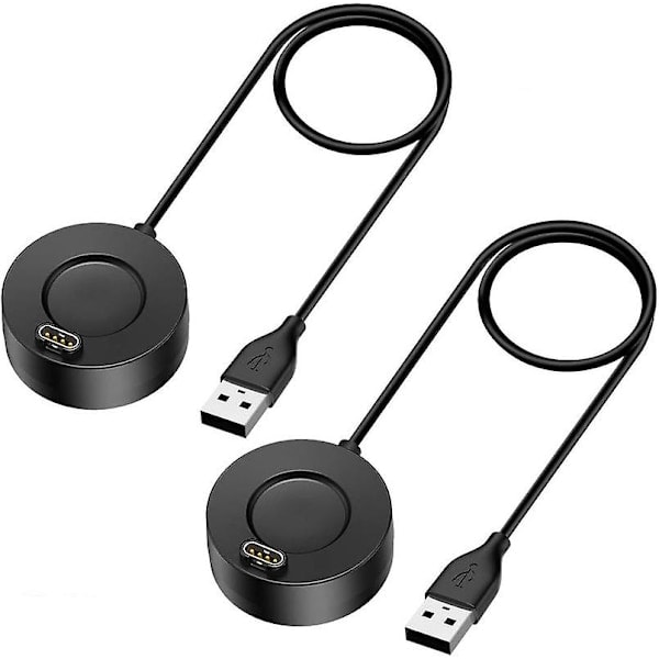 Lader kompatibel med Garmin Vivoactive 3 4 4s/ Fenix ​​5 / Fenix ​​6 6s 6x / Venu Sq Music, 2-pak 3,3 fot USB-ladekabelstasjon