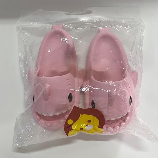 Hajtofflor för pojkar och flickor, Shark Flip Flops för män och kvinnor, Shark Slippers, Bekväma halkfria pool-hajsandaler med tjock sula för sommaren Rosa 38/39